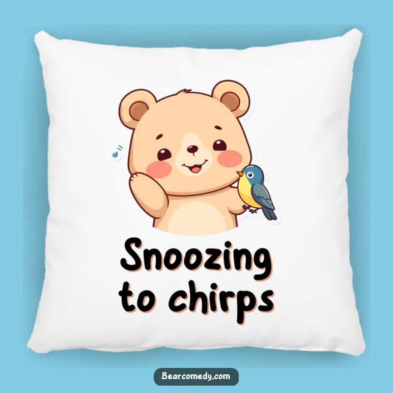 Funny Bear Listening Pillow: Cozy Animal Cushion for the Perfect Funny Gift!