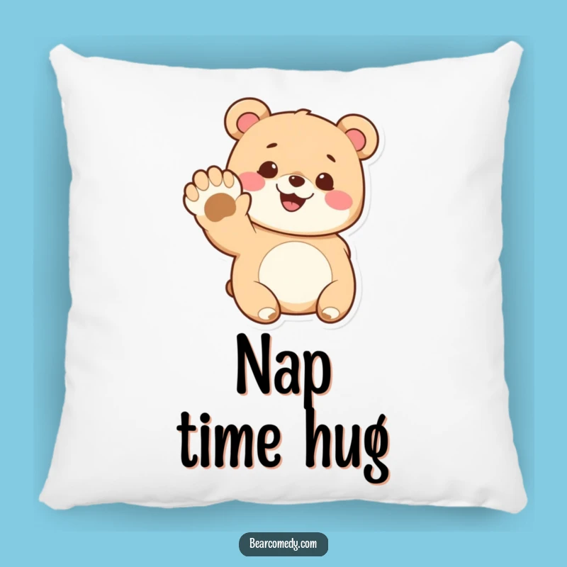 Funny Bear Pillow: Super Soft Cushion with Cute Waving Character, Comfy Funny Gift