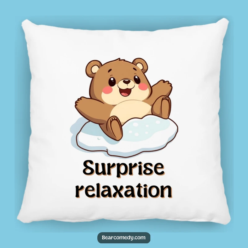 Funny Bear Sliding Pillow: Comical Comfort for Winter Spaces