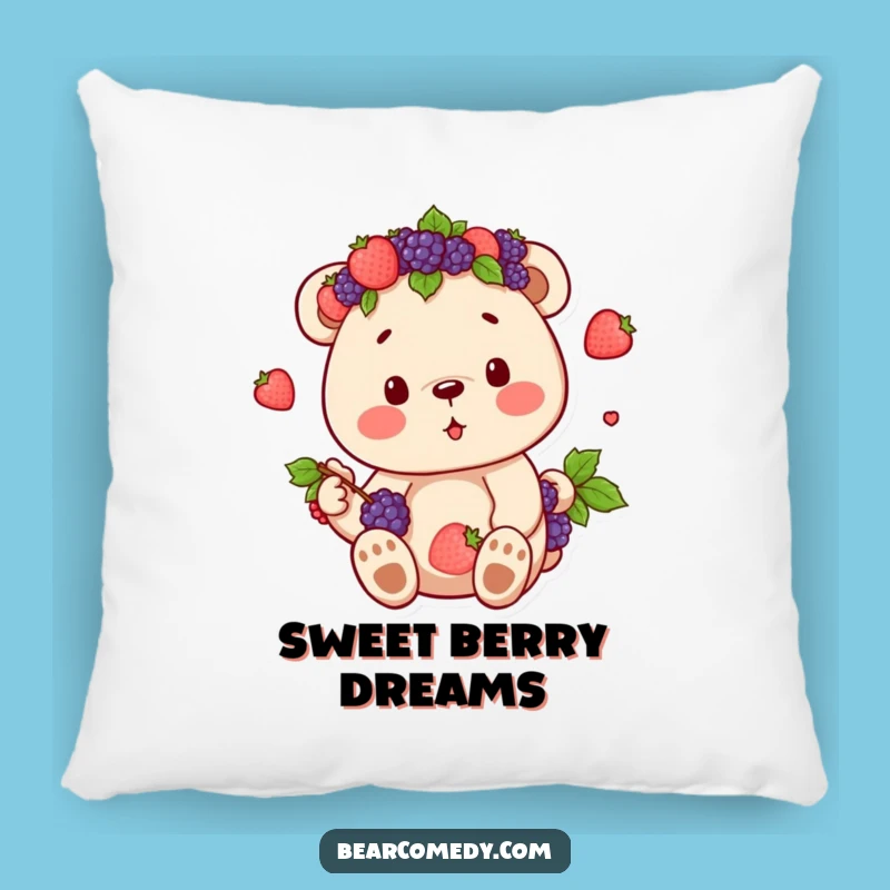 Funny Berry Crown Bear Pillow - Cozy Up with Hilarious, Sweet Comfort!