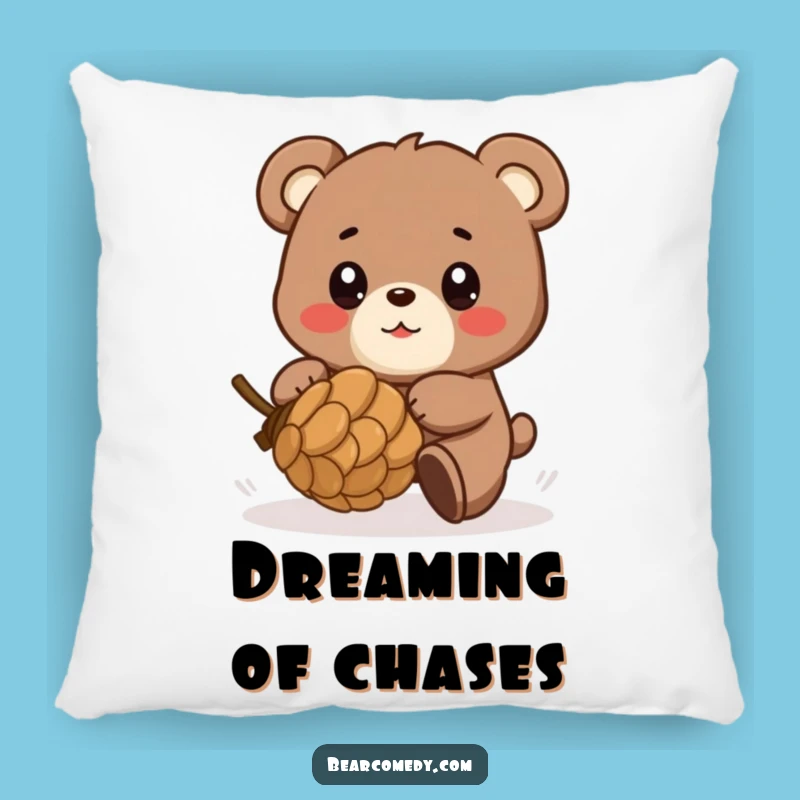 Funny Chasing Bear Pillow - Cozy Up with Hilarious, Gleeful Comfort!