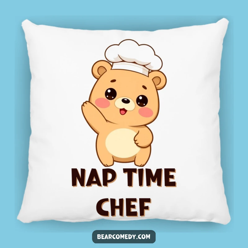Funny Chef Bear Baking Pillow: Soft Cushion With Bear In Hat, Great Funny Gift For Comfort