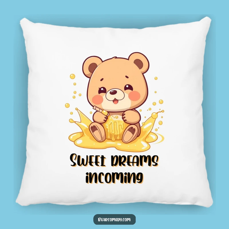 Funny Honey Bear Splash Pillow: Cozy Comfort with a Sweet Twist Gift