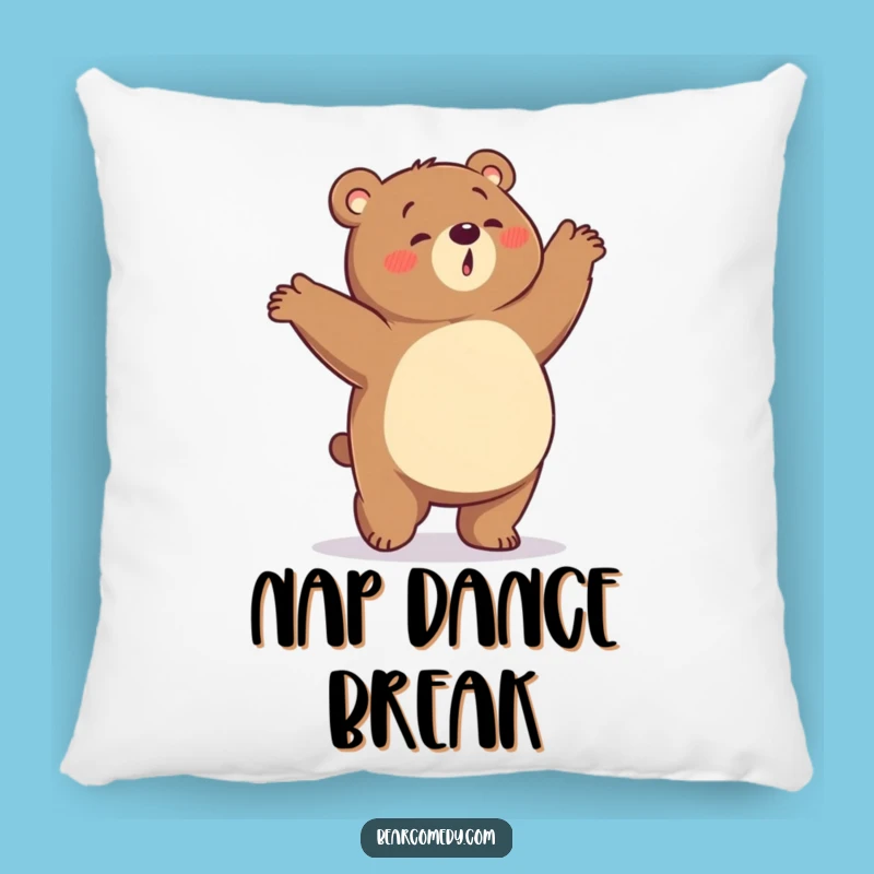 Funny Hungry Bear Pillow: Soft Cushion With Dancing Bear, Great Funny Gift For Comfort