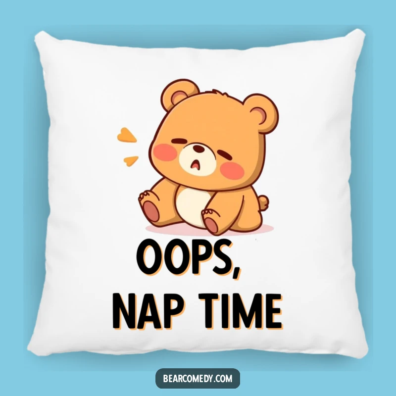 Funny Oops Bear Pillow - Soft & Comical Stumble Cushion for Cozy Laughs!