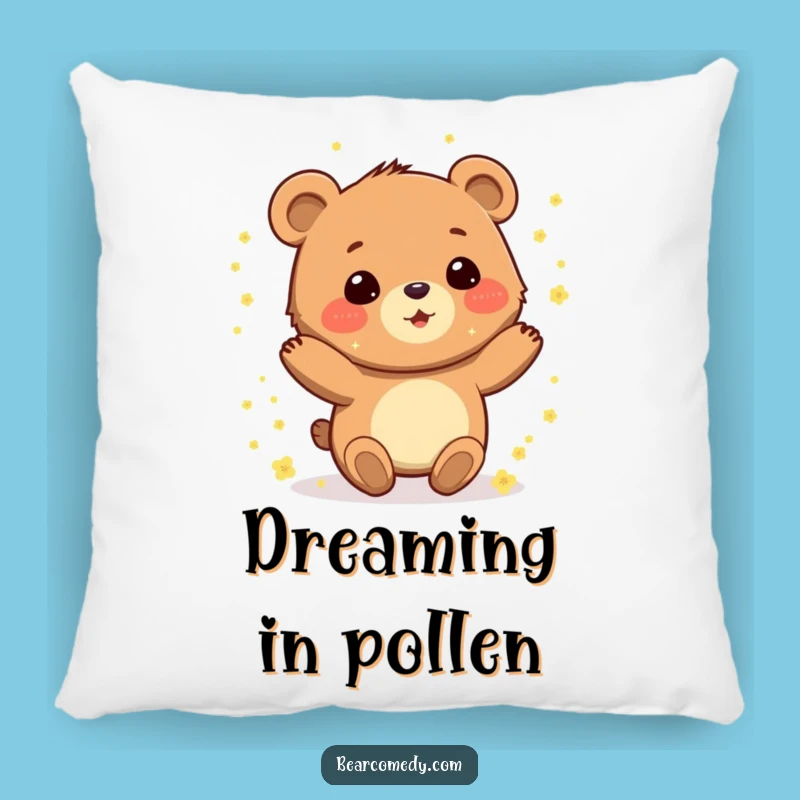 Funny Pollen Bear Pillow: Cozy Comfort with Nature's Sparkle, Dreamy Gift