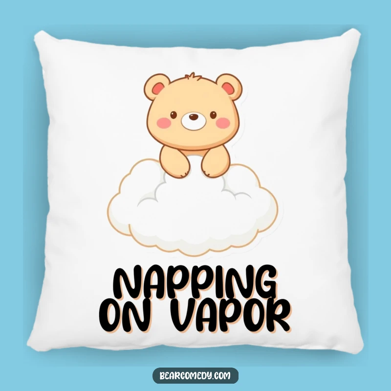 Funny Bear Cloud Rider Pillow: Cozy Smiling Bear, Soft & Dreamy Funny Gift!