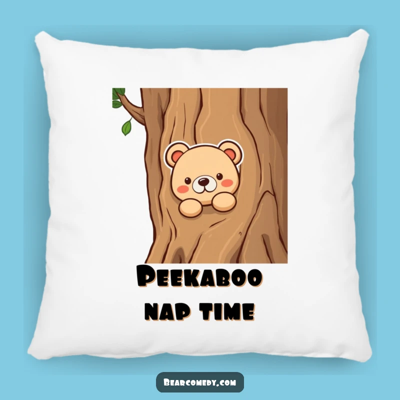 Funny Curious Bear Peeking Pillow - Cozy Up with Hilarious, Inquisitive Comfort!