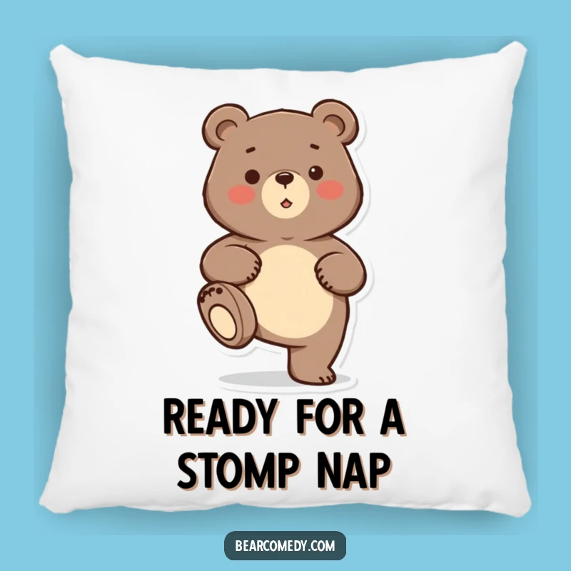 Soft Funny Bear Stomp Pillow: Snuggle Up with This Hilarious Comfort