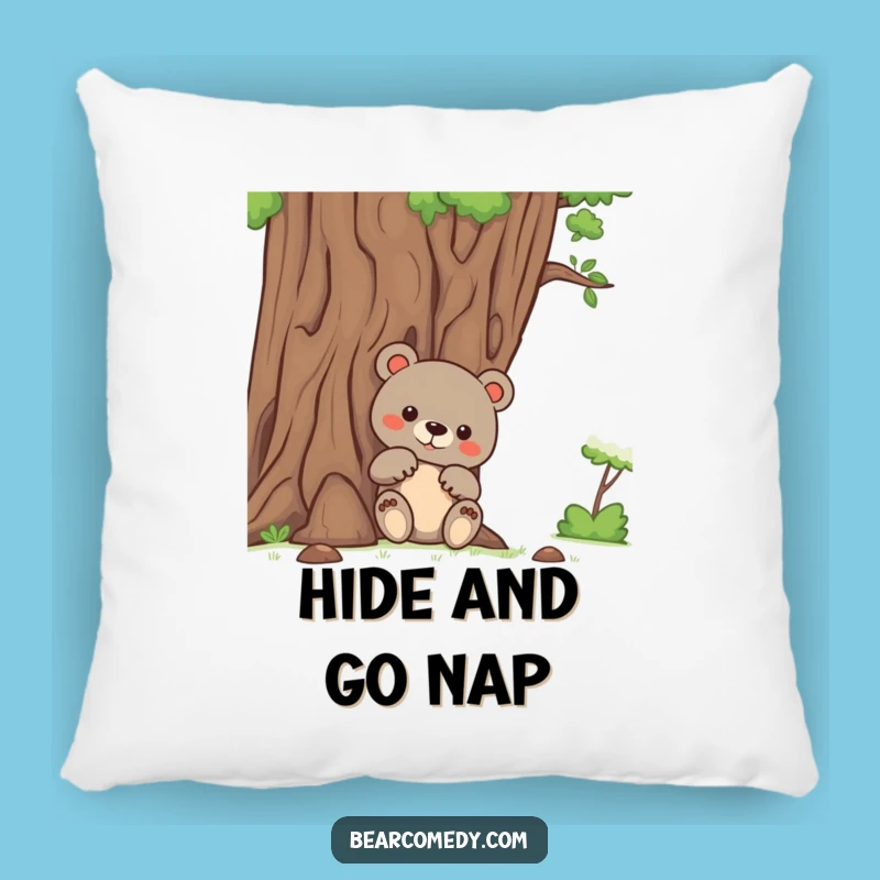Rest Your Curious Head: Funny Bear Peeking Pillow