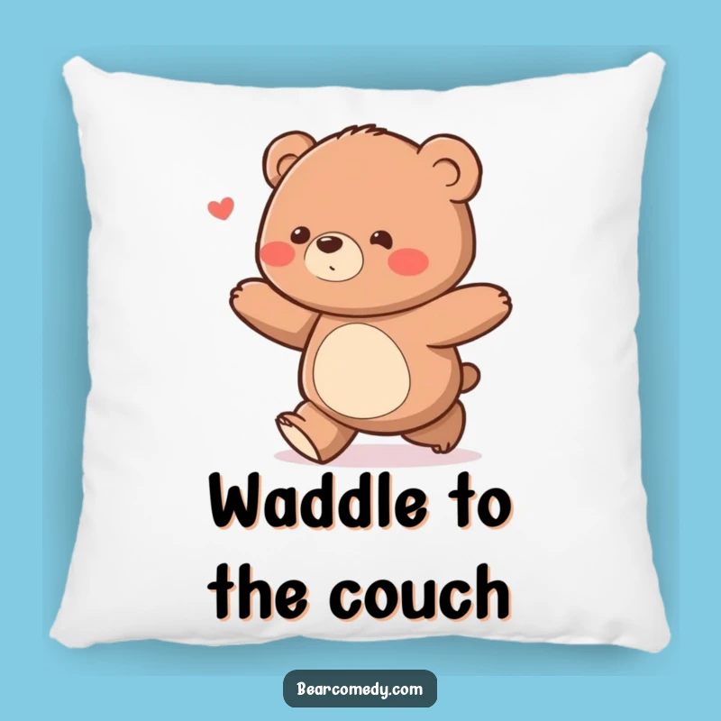 Soft Funny Delighted Bear Waddle Pillow: Snuggle into Cheer