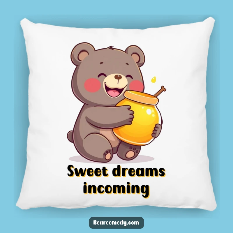 Funny Honey Bear Pillow: Huggable Comfort with a Sweet, Hilarious Twist