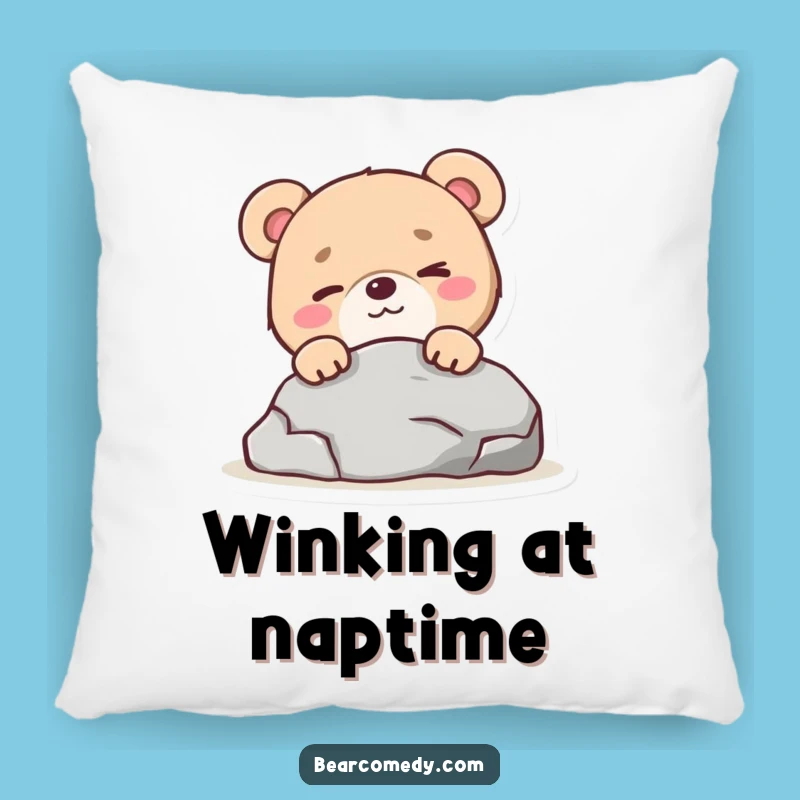 Soft Funny Mischievous Bear Wink Pillow: Snuggle Up with Secrets