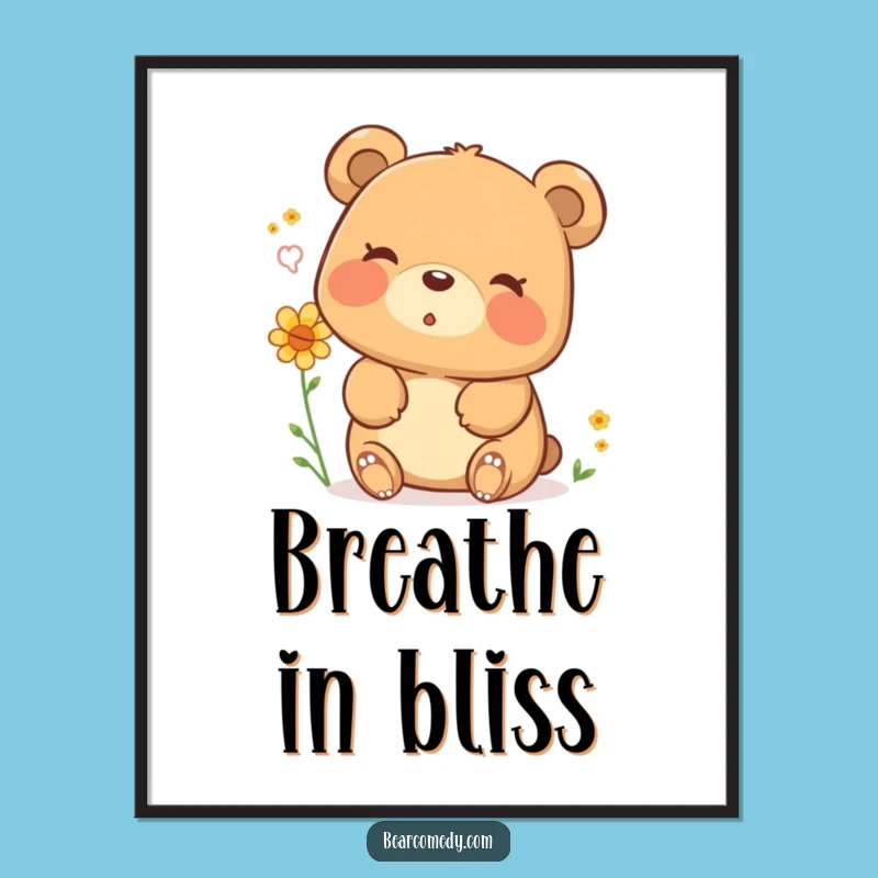 Funny Bear Pollen Sigh Digital Art - Bring Hilarious, Happy Nature Joy to Your Space!
