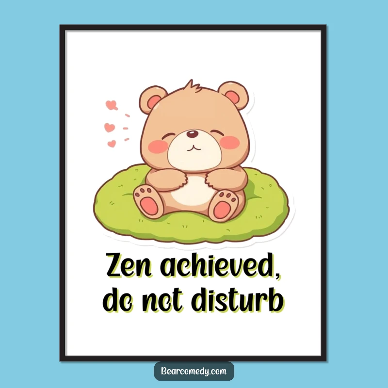 Funny Bear Digital Art - Lounging Sigh, Cozy Bed Wall Print