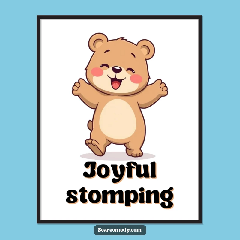Funny Dancing Bear Digital Art - Bring Energetic Joy to Your Space Instantly!