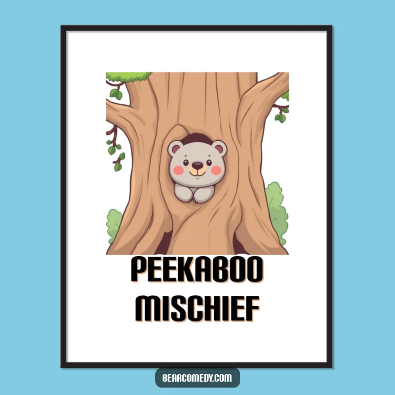 Funny Mischief Bear Digital Art - Instant Download for Playful Decor!