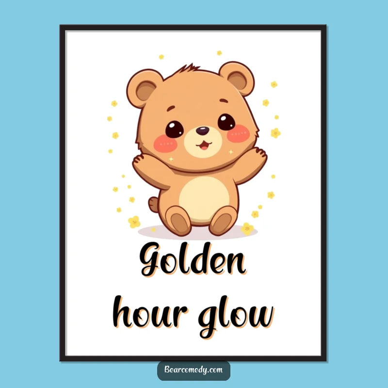Funny Pollen Bear Digital Art: High-Resolution Joy for Your Nature Decor, Instant Gift