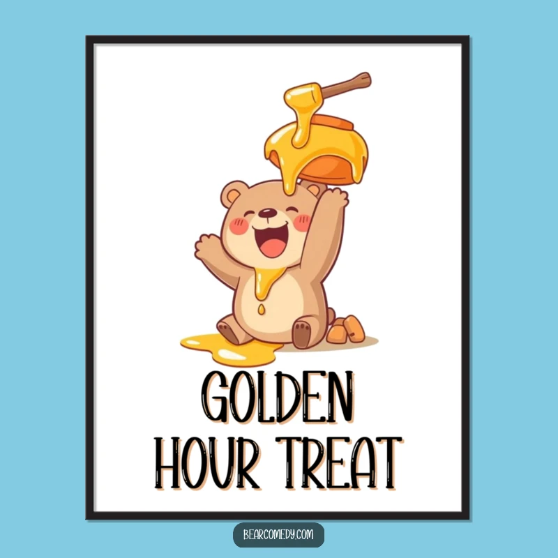 Funny Bear Honey Bliss Digital Art: Instant Joy for Your Walls