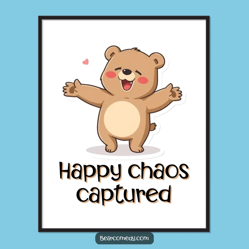 Funny Bear Dance Energy Digital Art: Instant Joy for Your Walls