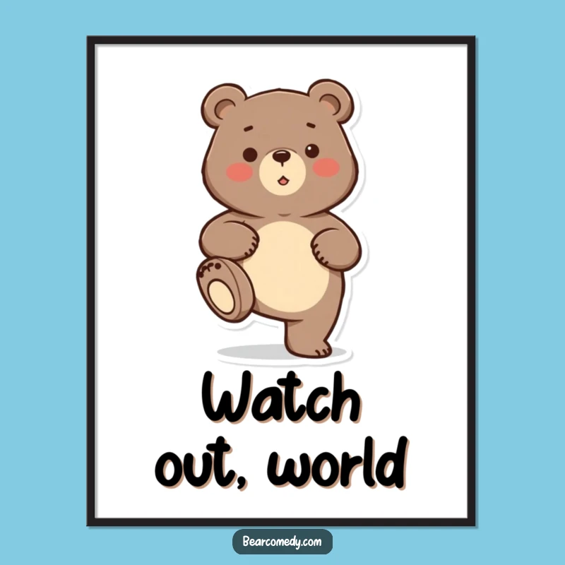 Instant Fun Funny Bear Stomp Digital Art: Downloadable Hilarious Wall Decor
