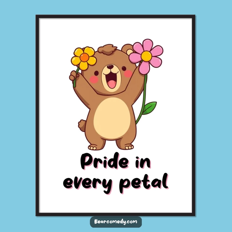 Funny Bear Digital Art - Proud Roar, Flower Holder Wall Print