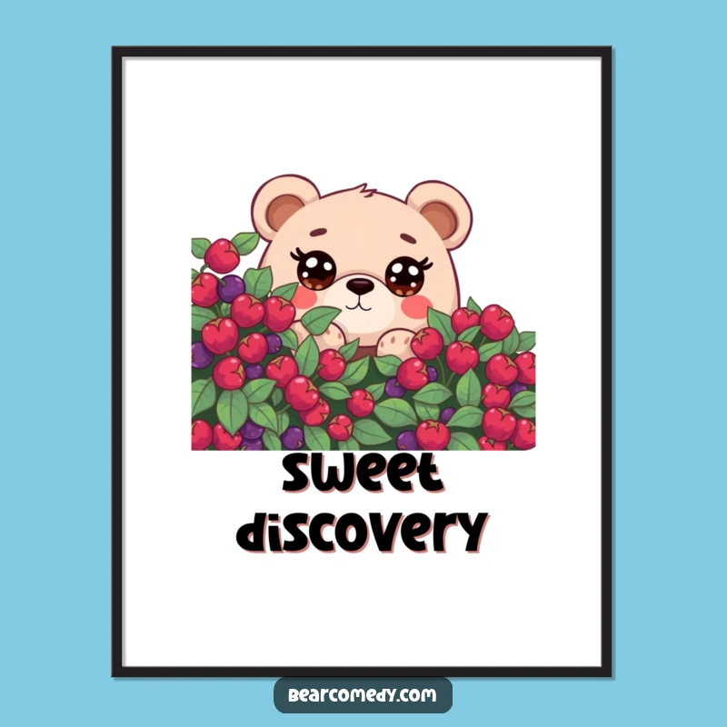 Funny Curious Bear Digital Art: High-Quality Print Of Peeking Bear, Perfect Funny Gift