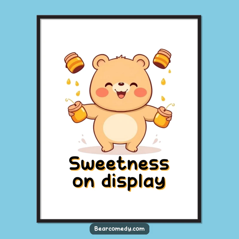 Instant Joy: Funny Bear Juggling Honey Pots Digital Art