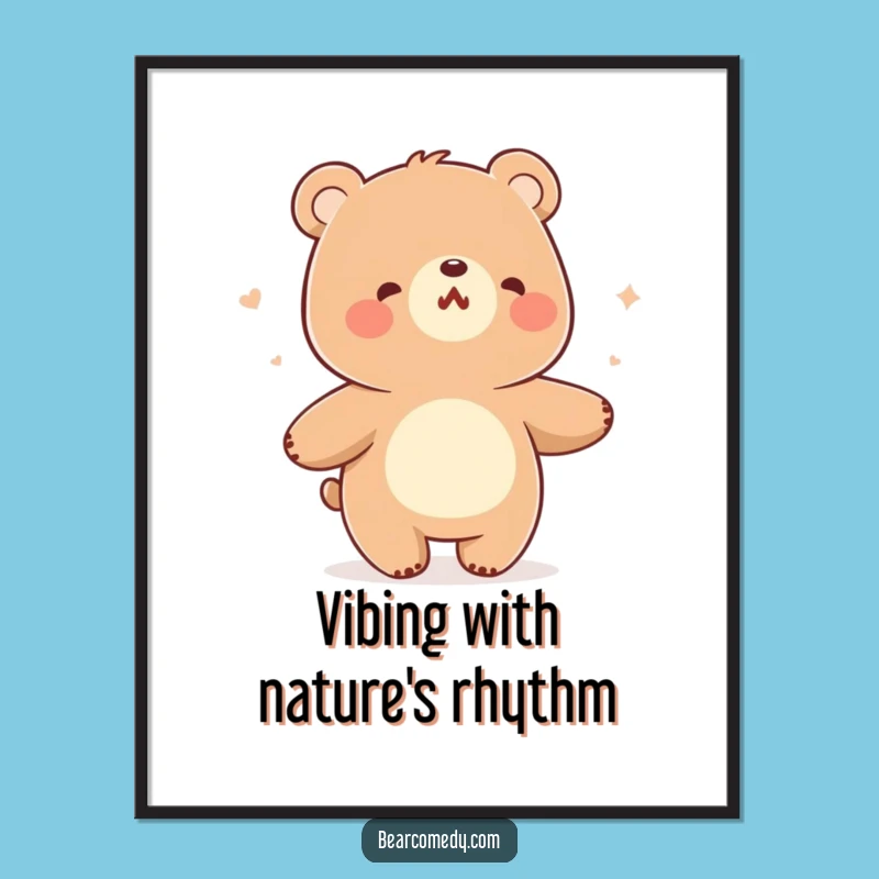 Funny Bear Digital Art - Cheerful Breeze Dance, Humorous Wall Download