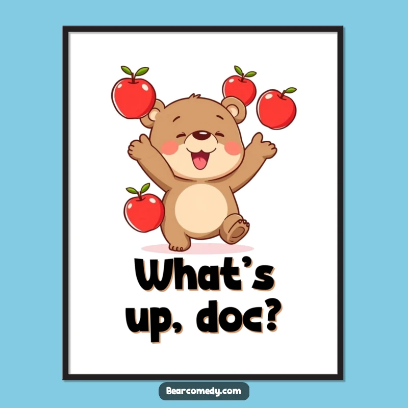 Funny Juggling Bear Digital Art: Instant Playfulness & Hilarious Cheer