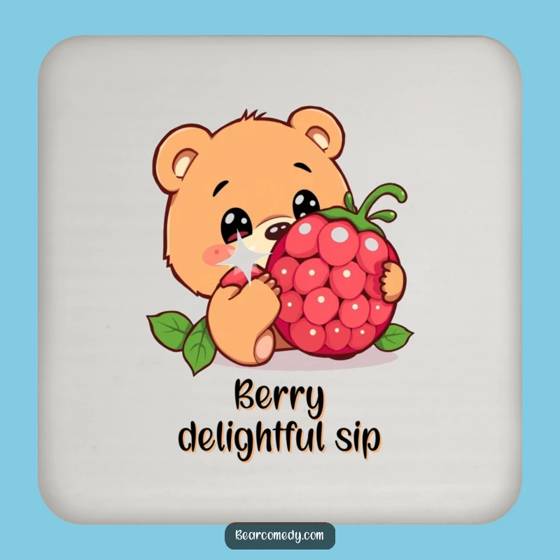 Funny Bear Berry Coaster: Protect Surfaces with Innocent Charm