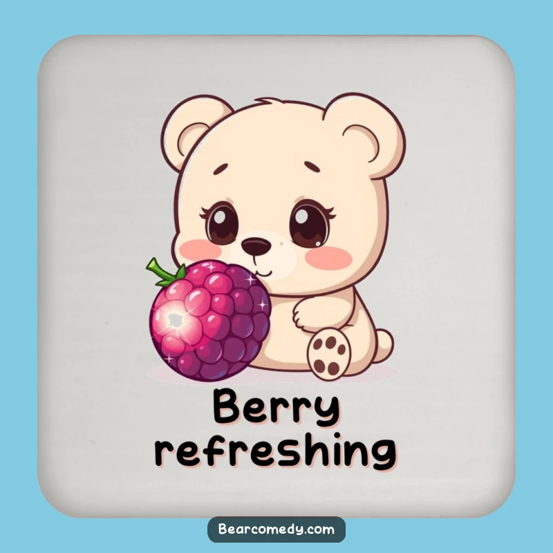 Funny Bear Berry Coaster: Curious Drink Protector for Sweet Tables