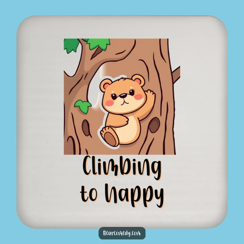 Funny Bear Climbing Coaster: Determined Animal Pad for the Perfect Funny Gift!