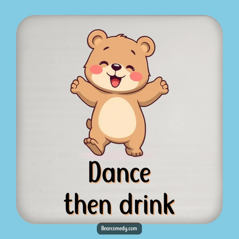 Funny Dancing Bear Drink Coaster - Protect Surfaces with Hilarious, Stomping Style!