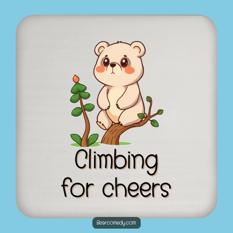 Funny Determined Bear Climbing Coasters: Protect Surfaces with Purpose