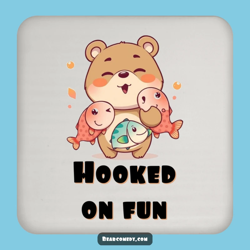 Funny Juggling Bear Coaster: Mischievous Bear, Fish Protection, Gift