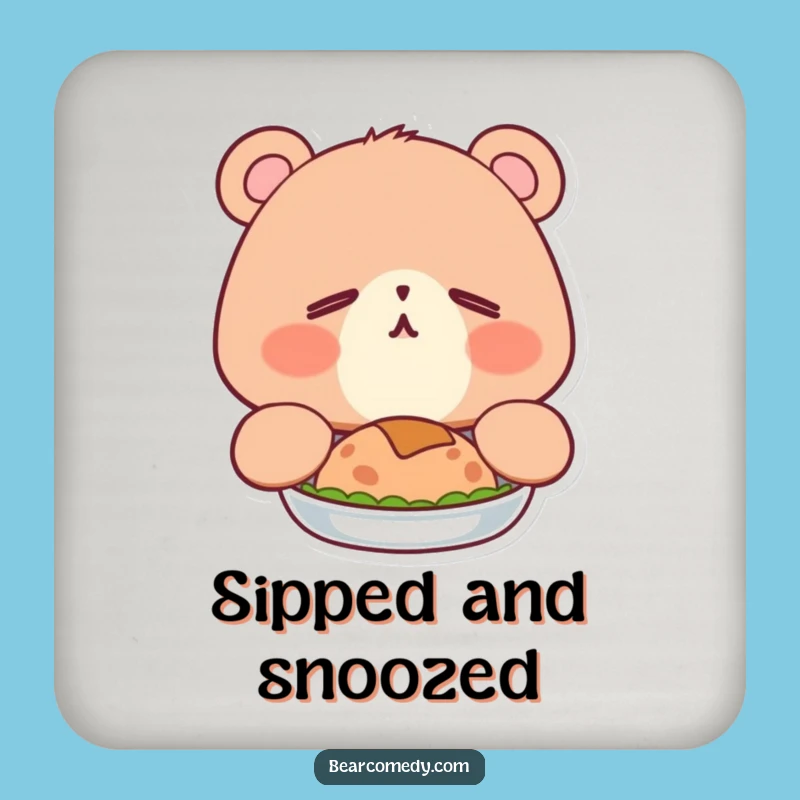 Funny Sleepy Bear Yawn Coaster: Add Cozy Humor to Your Table