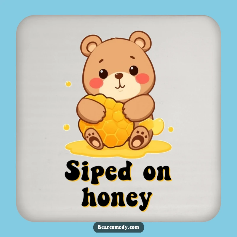 Funny Bear Hugging Honeycomb Coaster: Protect Surfaces with Sweet, Funny Charm