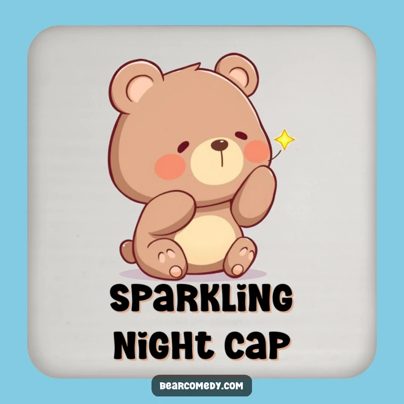Funny Curious Bear Firefly Coaster: Add Magical Protection to Your Table