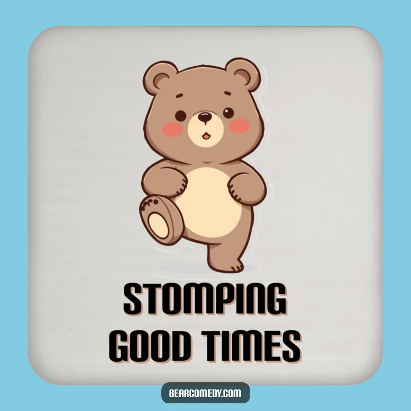 Funny Bear Stomp Coasters: Protect Surfaces with Hilarious Style