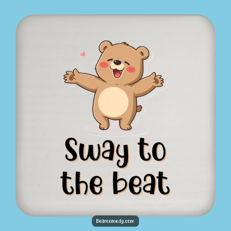 Funny Bear Dance Floor Coaster: Protect Your Table with Happy Moves