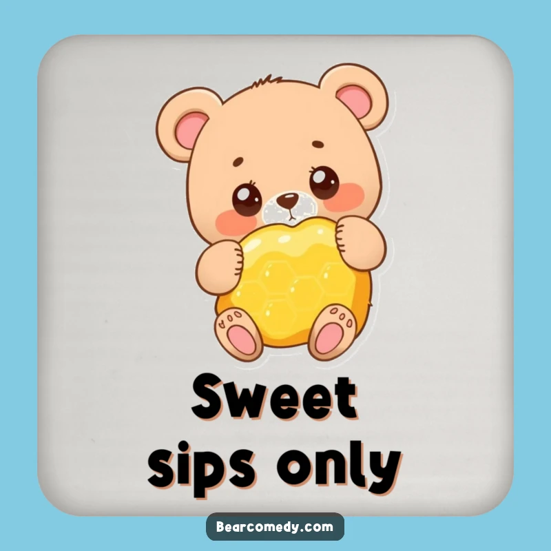 Funny Adorable Bear Honeycomb Coasters - Protect Surfaces with Humor