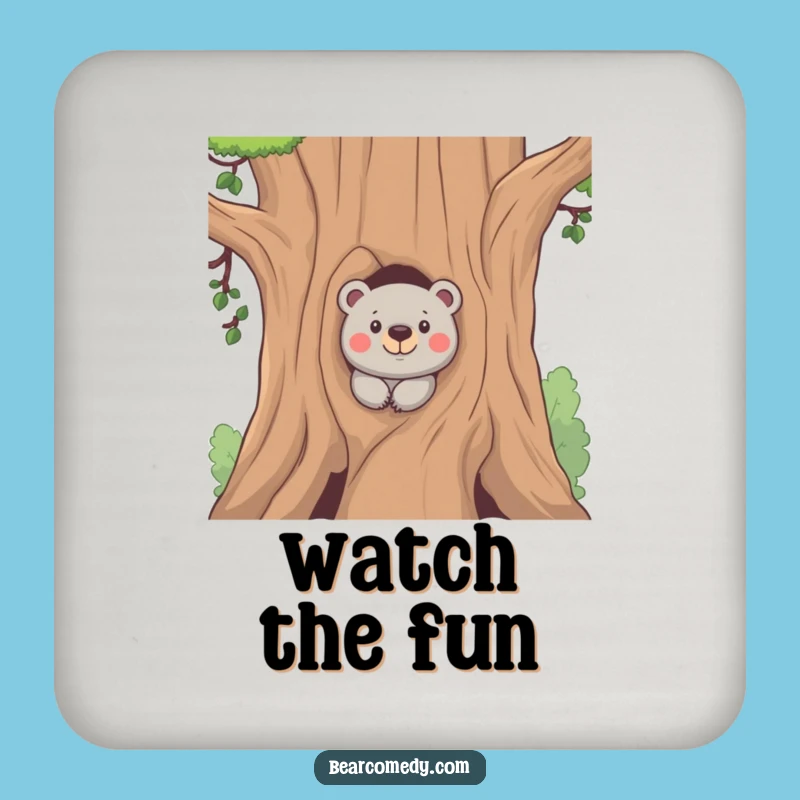Funny Mischief Bear Drink Coasters - Protect Surfaces with Sneaky Style!
