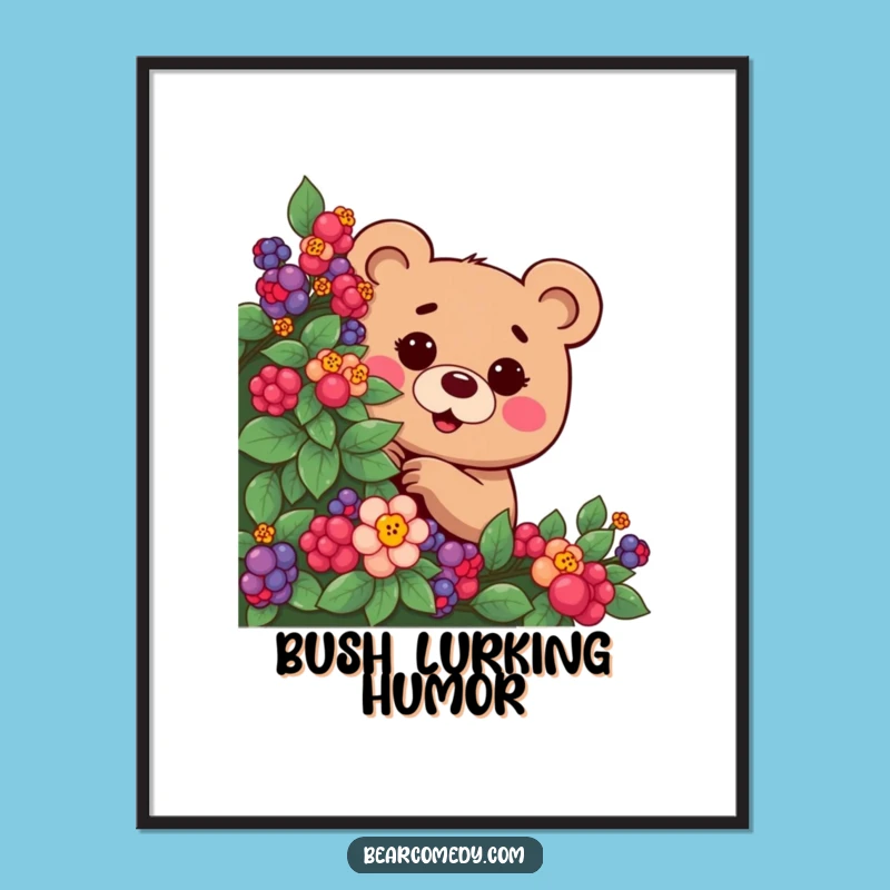 Funny Mischievous Bear Poster: Bring Playful Intrigue to Your Walls