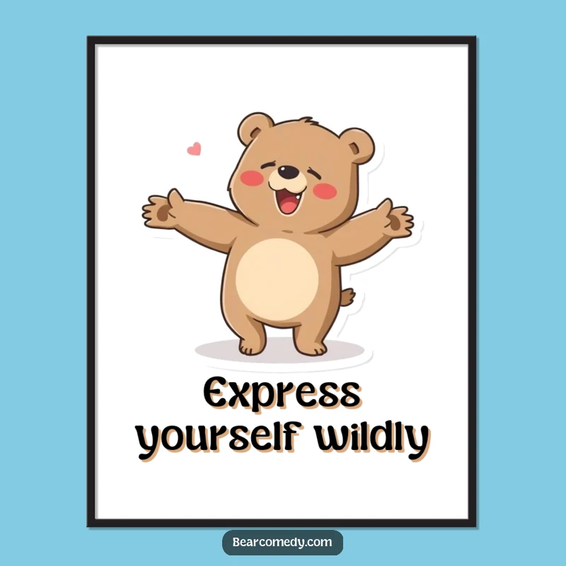 Funny Bear Dance Fever Poster: Decorate Your Space with Lively Humor