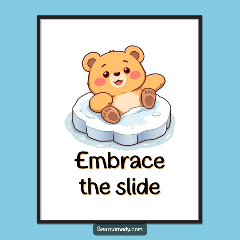 Funny Bear Ice Rink Poster: Decorate Your Walls with Comical Action