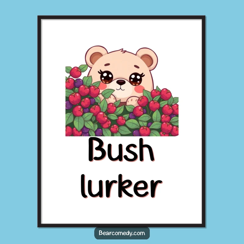 Funny Curious Bear Poster: Whimsical Wall Art With Peeking Bear, Perfect Funny Gift Decor