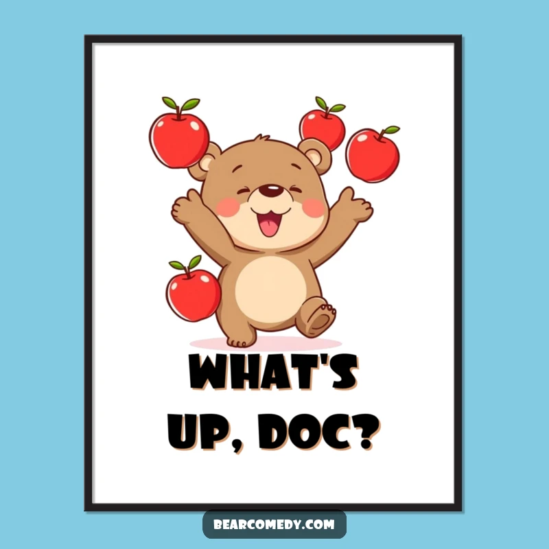 Funny Juggling Bear Poster: Brighten Your Walls with Playful, Hilarious Art
