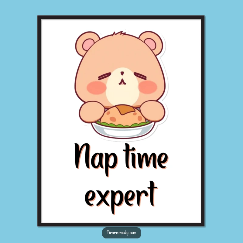Funny Sleepy Bear Yawn Poster: Add Adorable, Funny Relaxation to Your Walls