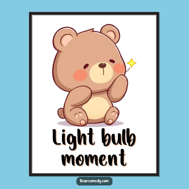 Funny Curious Bear Firefly Poster: Bring Nighttime Magic to Your Walls